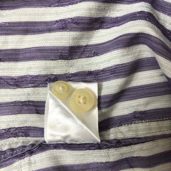 Tommy Bahama Cotton Silk Blend Purple White Palm Embroidered Button Up Shirt L - Picture 9 of 12